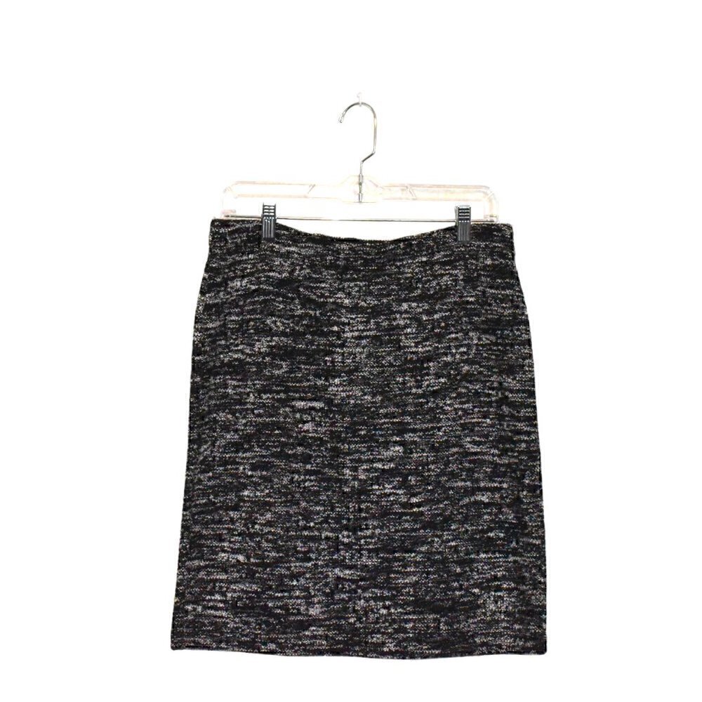 Max Studio Tweed Pencil Skirt Black White Size L
